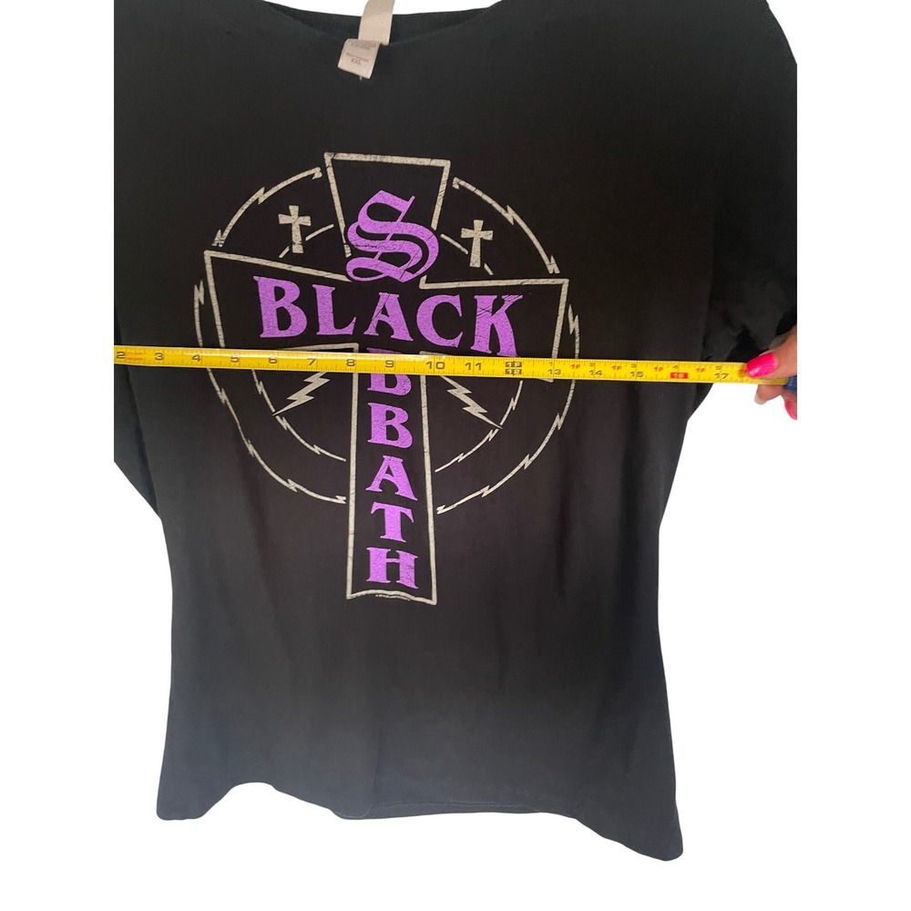 Black Sabbath Purple Cross Graphic Tee Shirt Womens XXL (Fits Small) Goth Rock - Picture 6 of 7